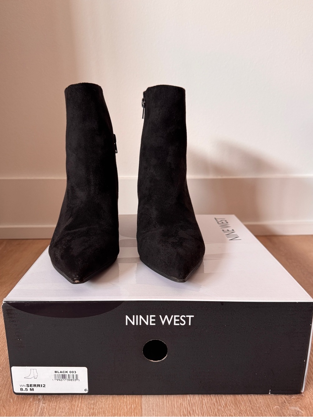 Nine West Black Pointed Toe Ankle Booties
